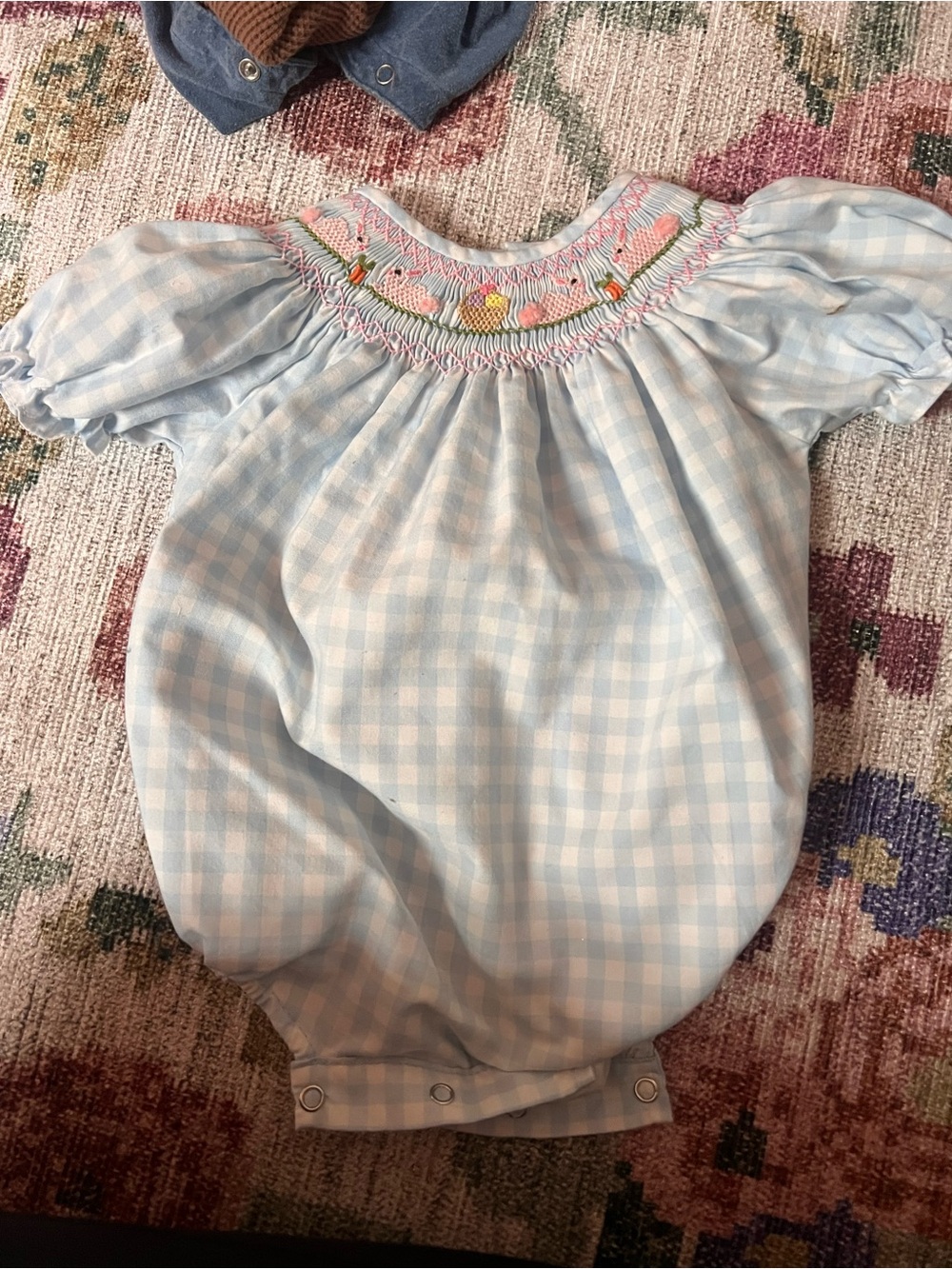 Sweet Dreams Smocked Bunny Easter Bubble Romper